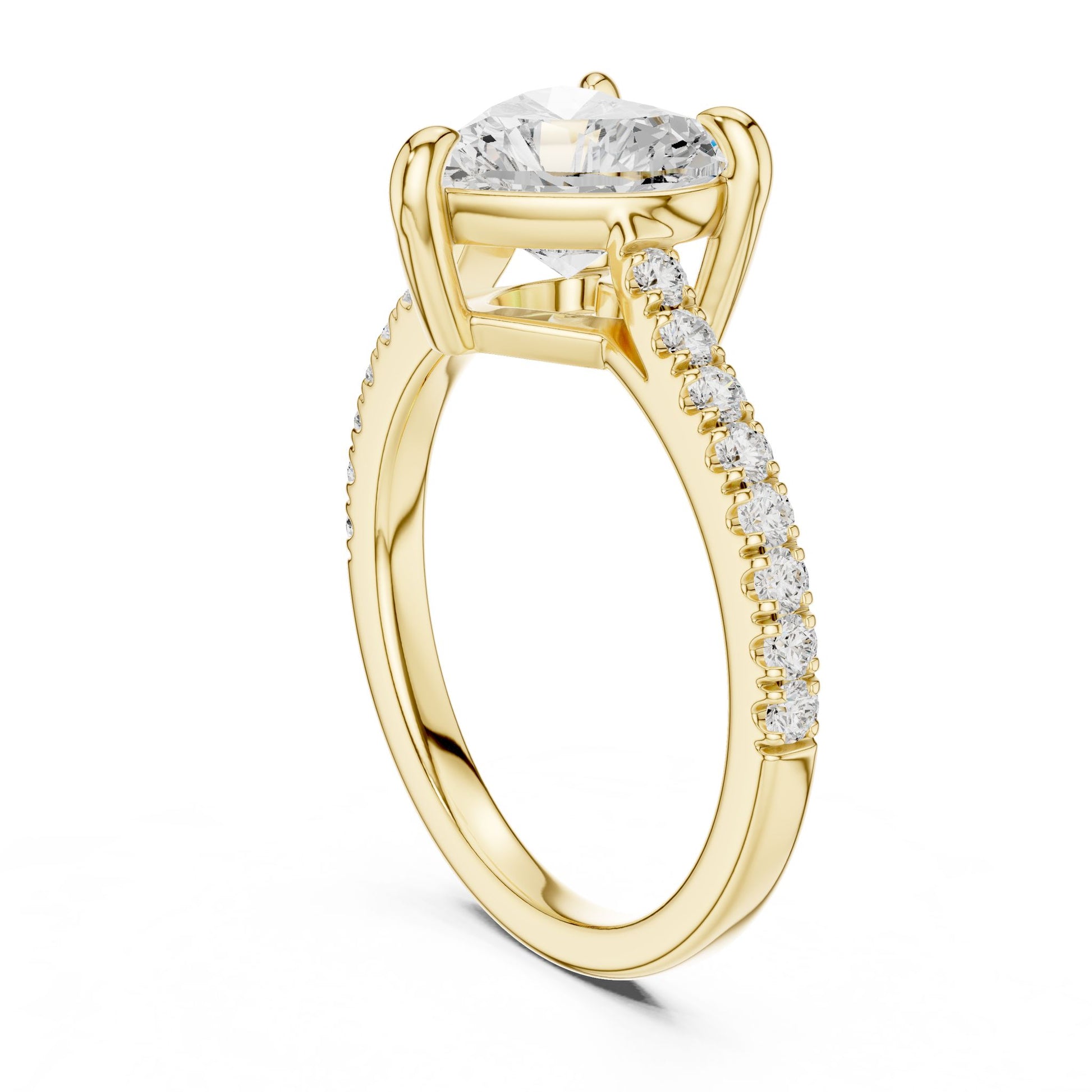 Heart Lab Grown Diamond Pave Engagement Ring
