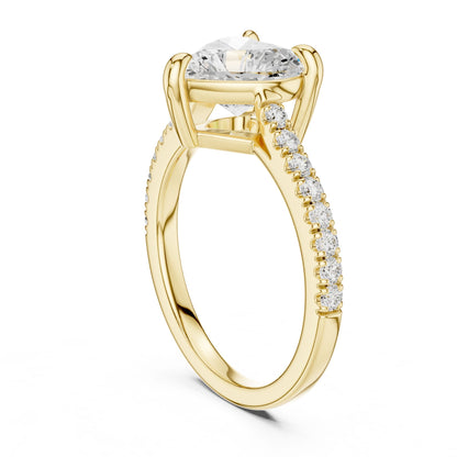 Heart Lab Grown Diamond Pave Engagement Ring