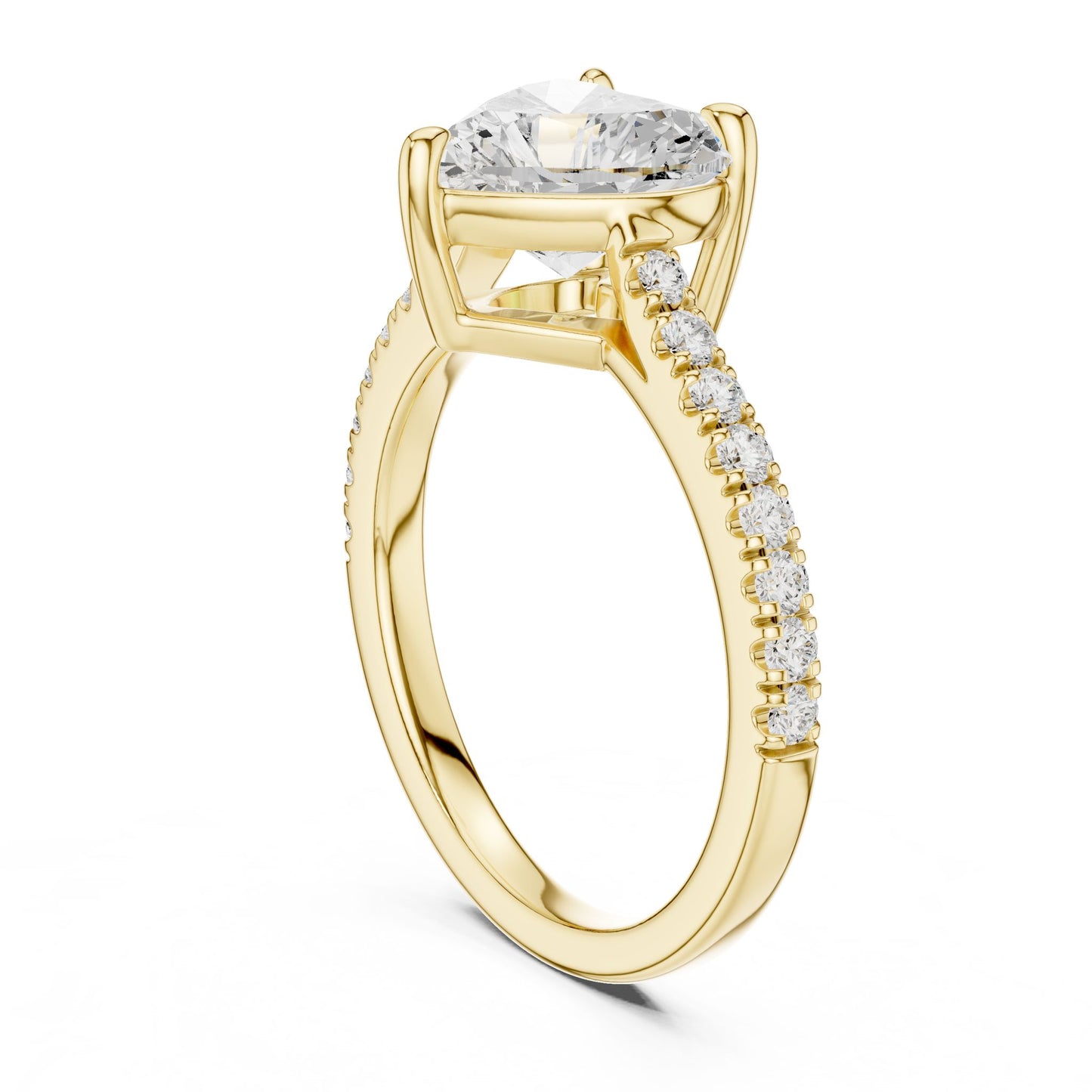 Heart Lab Grown Diamond Pave Engagement Ring