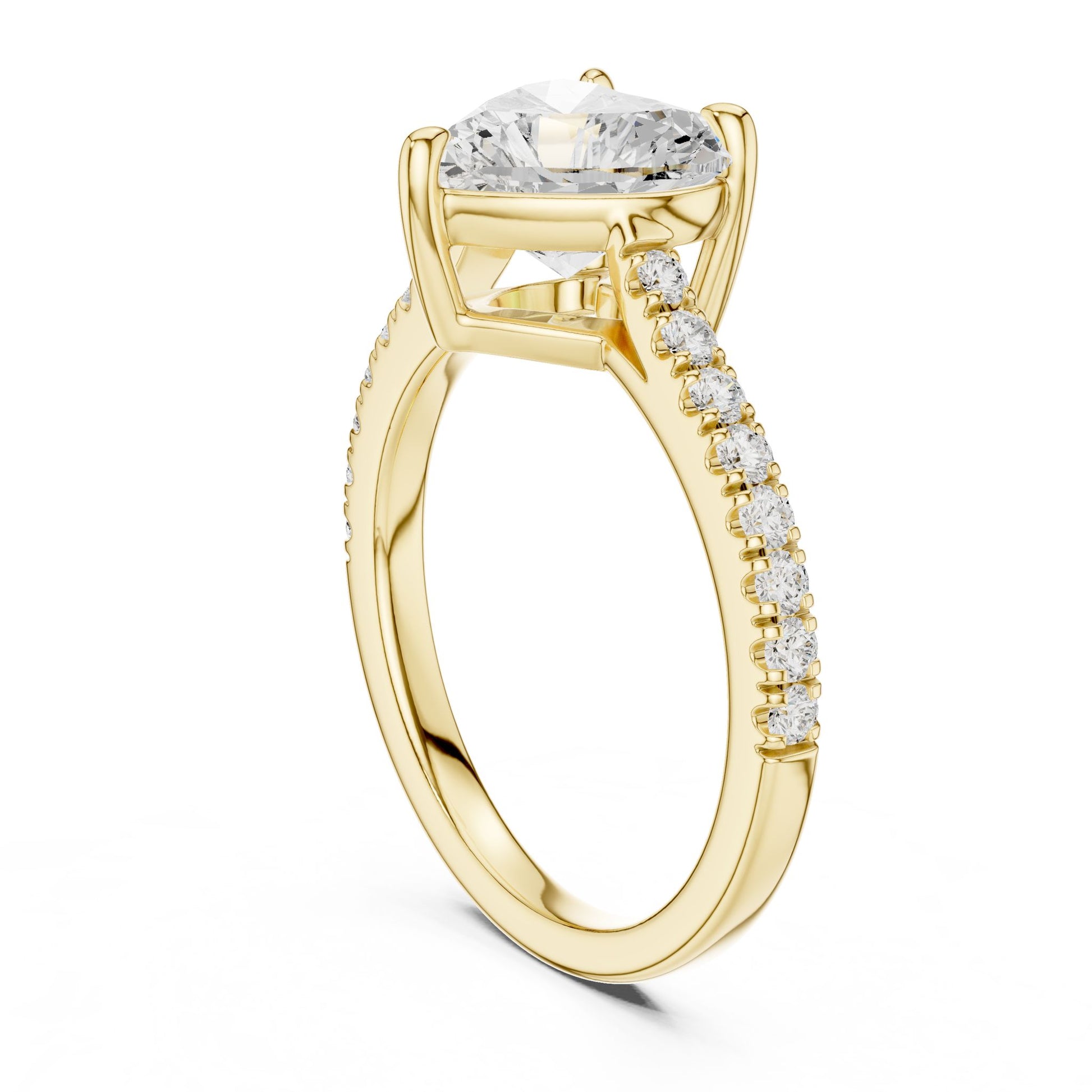 Heart Lab Grown Diamond Pave Engagement Ring