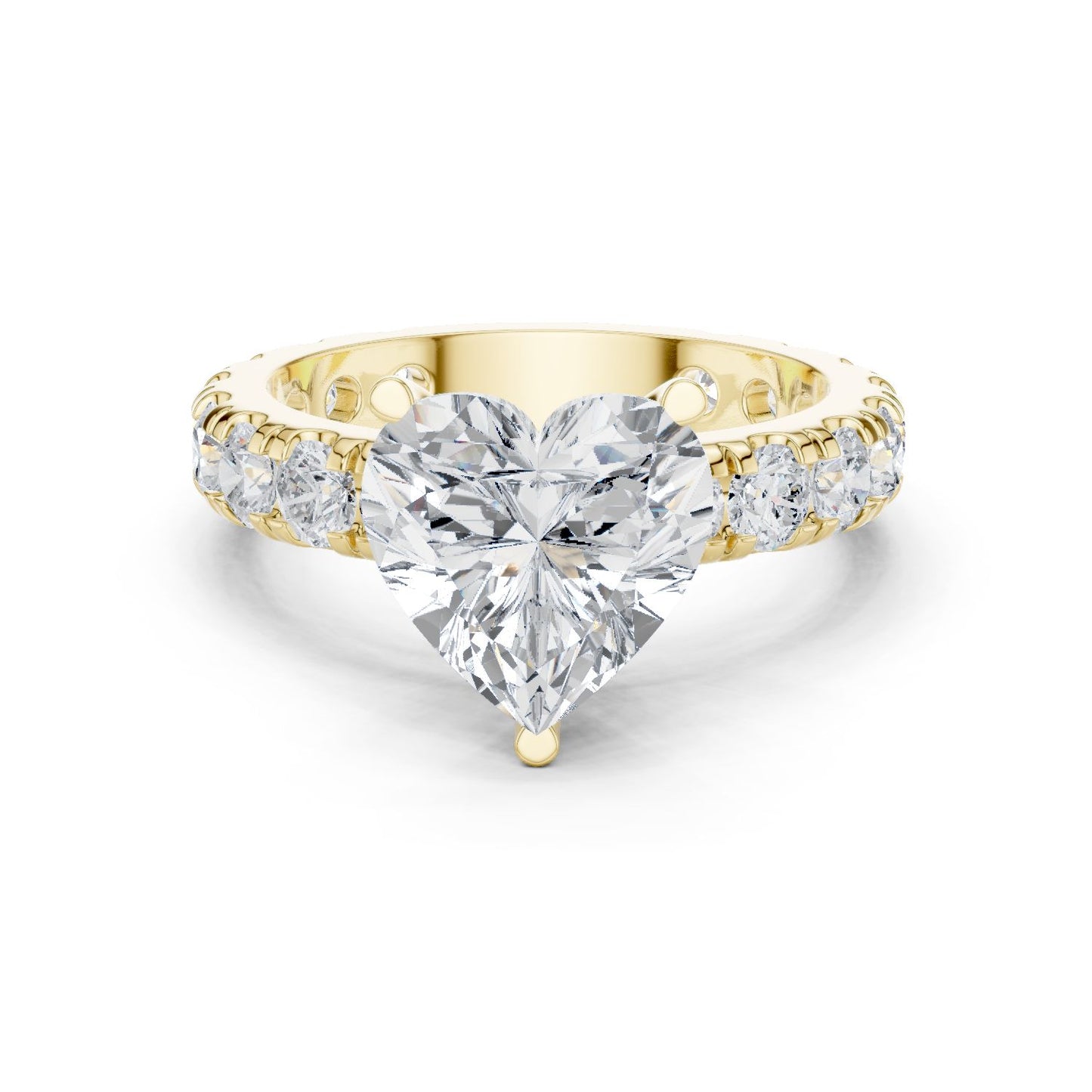 Heart Lab Grown Diamond Pave Engagement Ring