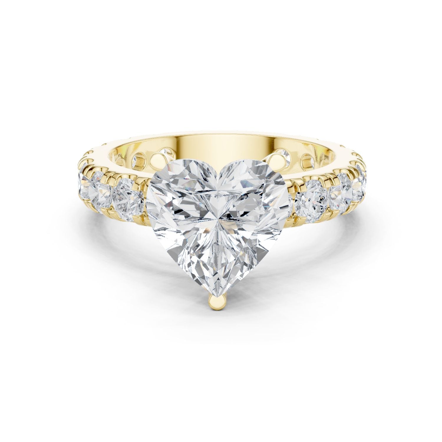 Heart Lab Grown Diamond Pave Engagement Ring
