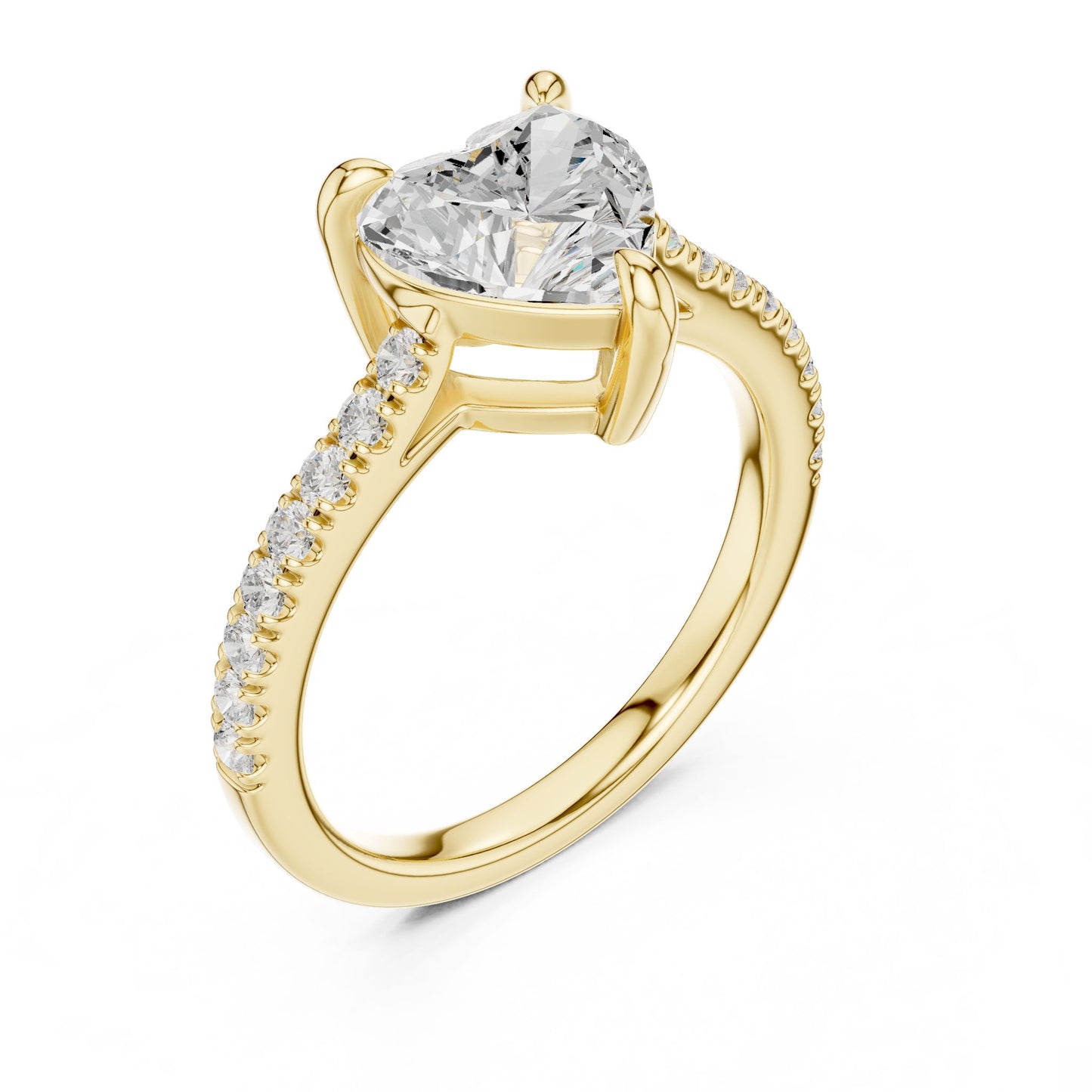 Heart Lab Grown Diamond Pave Engagement Ring