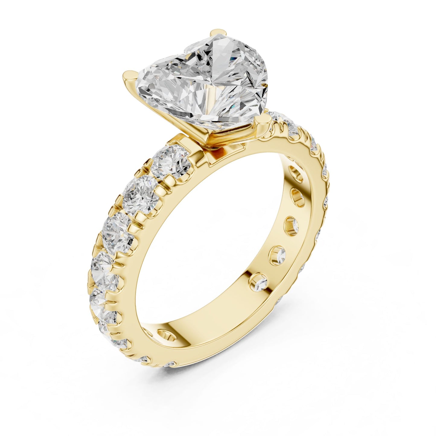 Heart Lab Grown Diamond Pave Engagement Ring