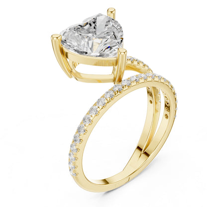 Heart Lab Grown Diamond Pave Engagement Ring