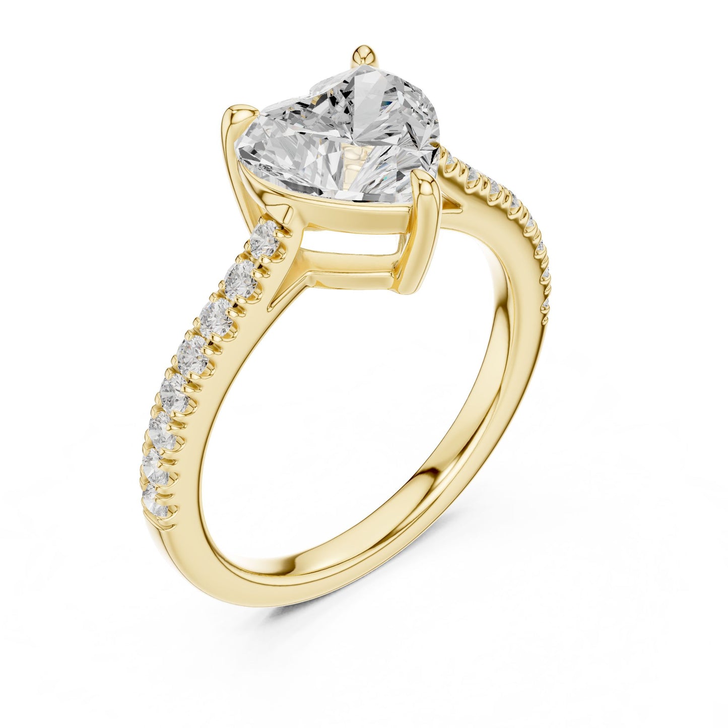 Heart Lab Grown Diamond Pave Engagement Ring