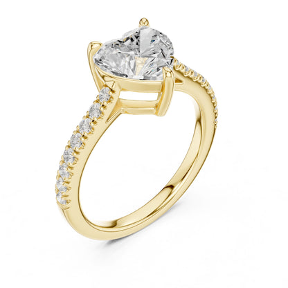 Heart Lab Grown Diamond Pave Engagement Ring