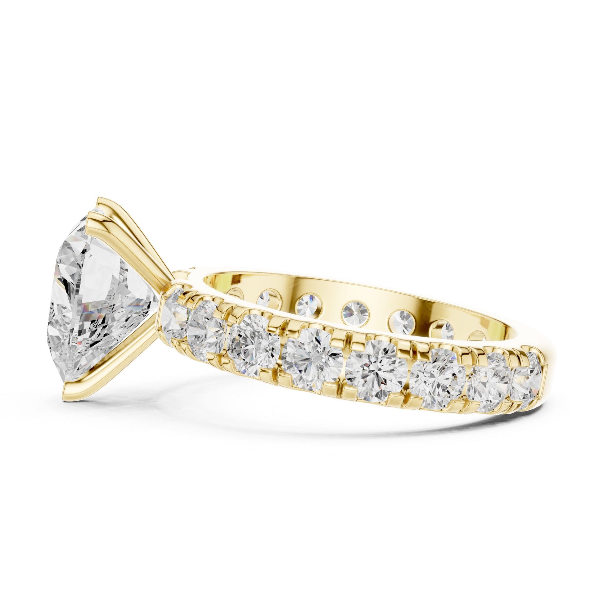 Heart Lab Grown Diamond Pave Engagement Ring