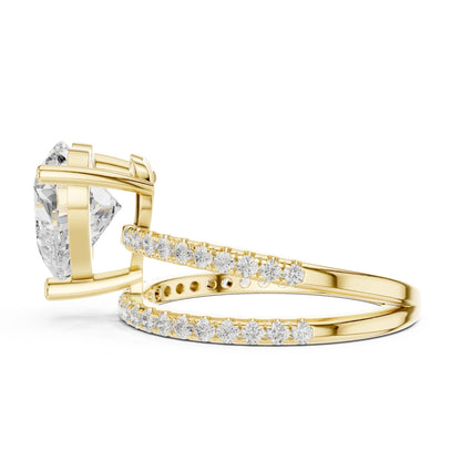 Heart Lab Grown Diamond Pave Engagement Ring