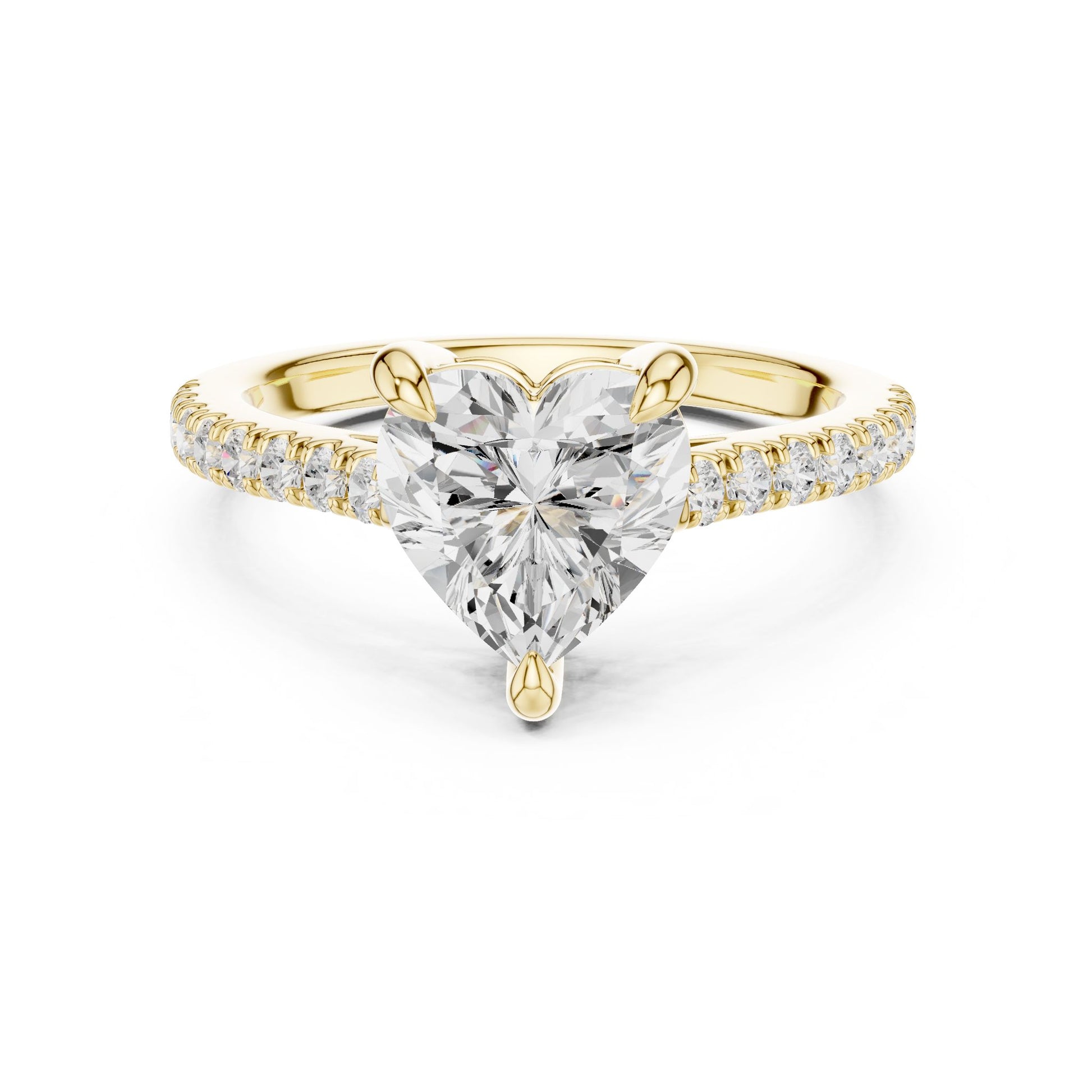 Heart Lab Grown Diamond Pave Engagement Ring
