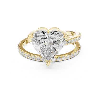 Heart Lab Grown Diamond Pave Engagement Ring