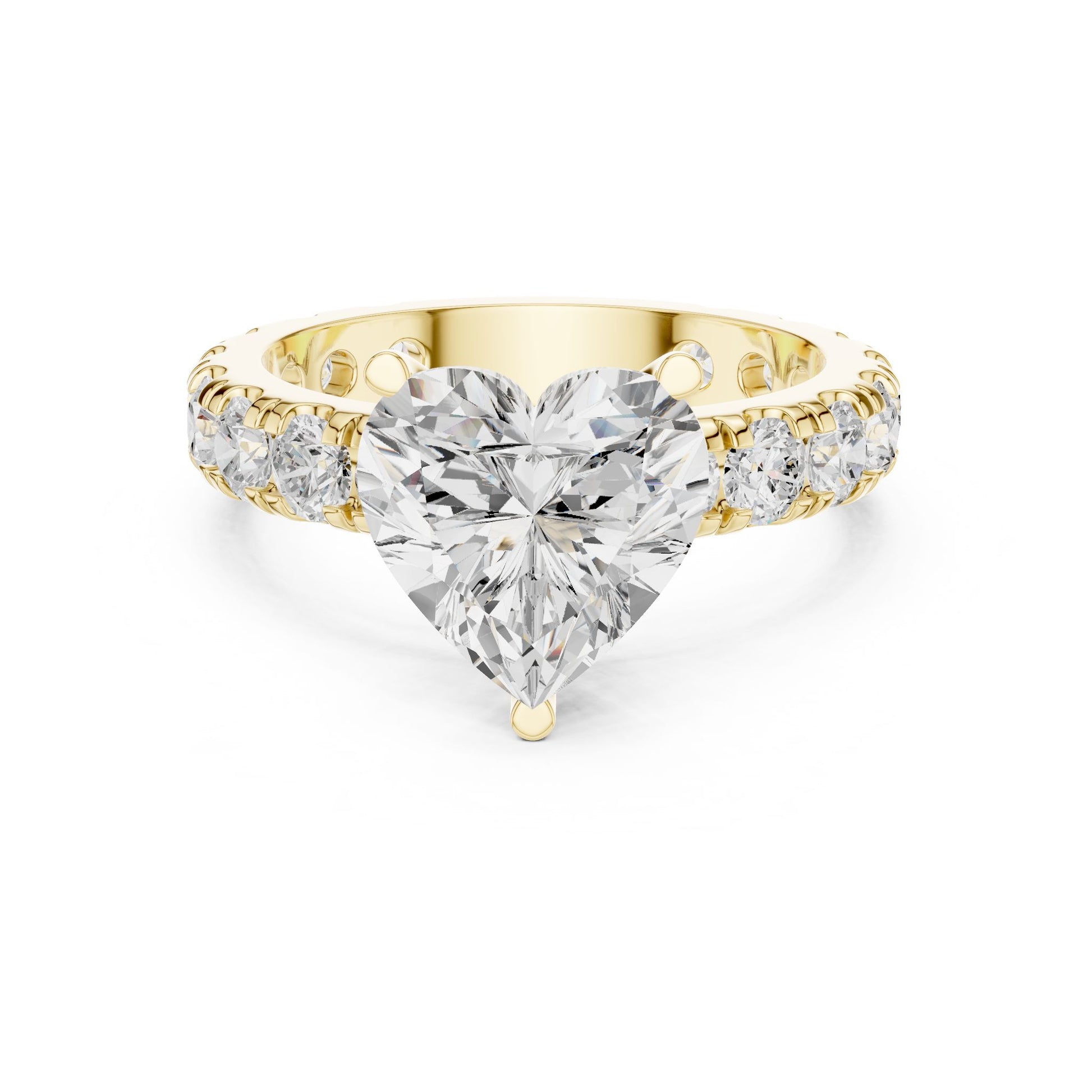 Heart Lab Grown Diamond Pave Engagement Ring