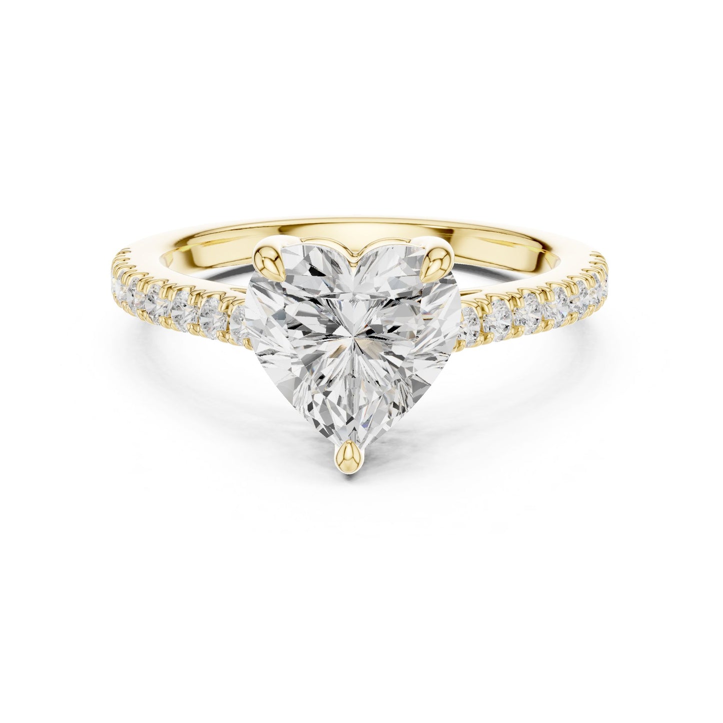 Heart Lab Grown Diamond Pave Engagement Ring