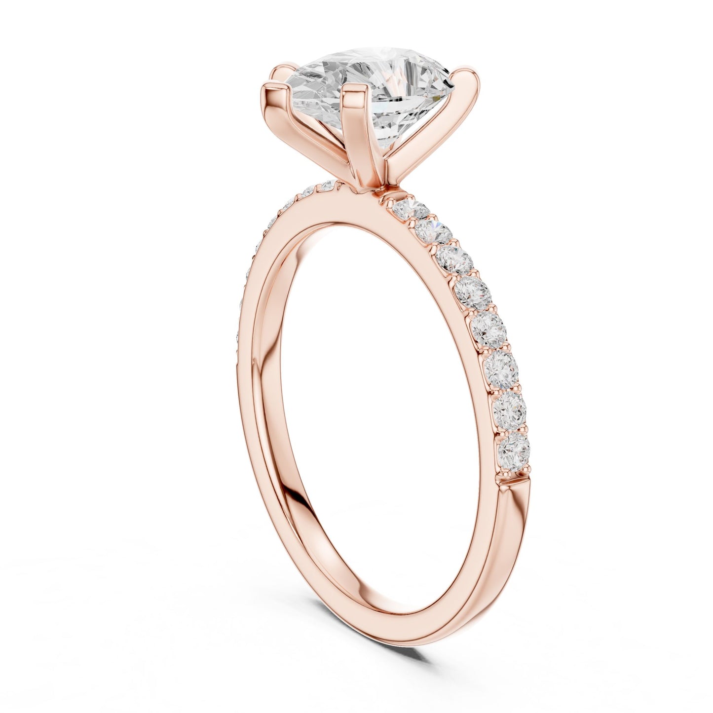Heart Lab Grown Diamond Pave Engagement Ring