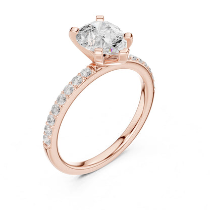 Heart Lab Grown Diamond Pave Engagement Ring