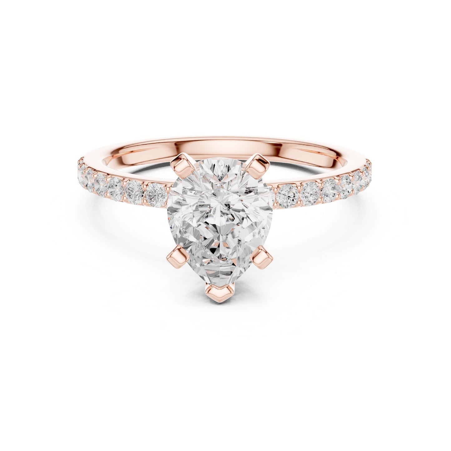Heart Lab Grown Diamond Pave Engagement Ring