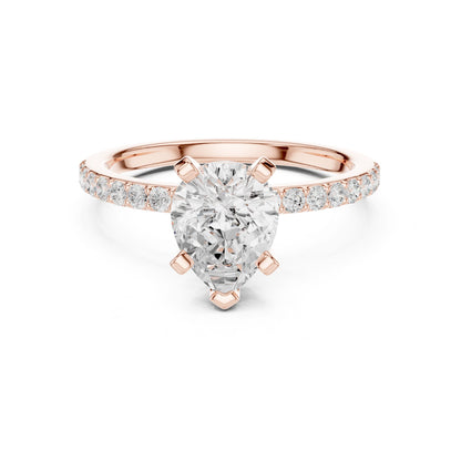 Heart Lab Grown Diamond Pave Engagement Ring