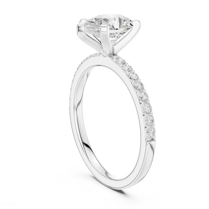 Heart Lab Grown Diamond Pave Engagement Ring