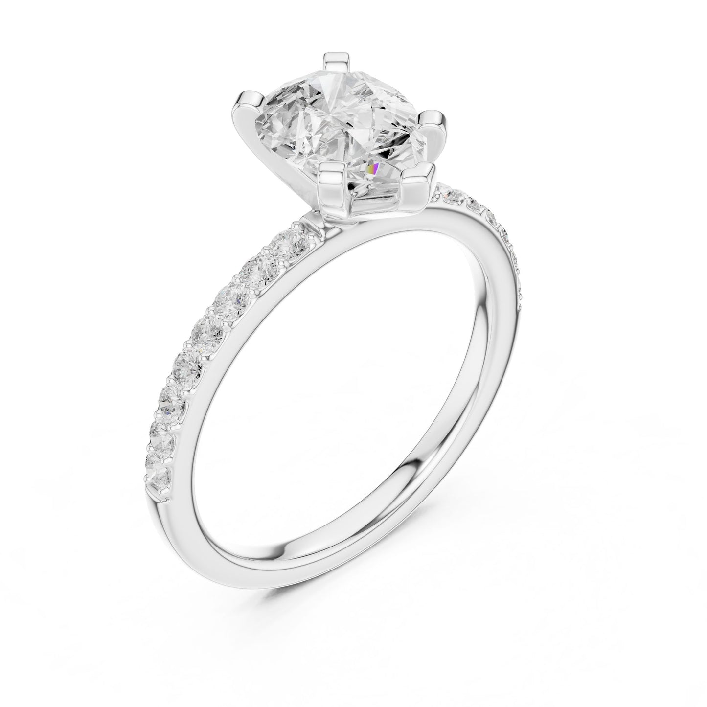 Heart Lab Grown Diamond Pave Engagement Ring