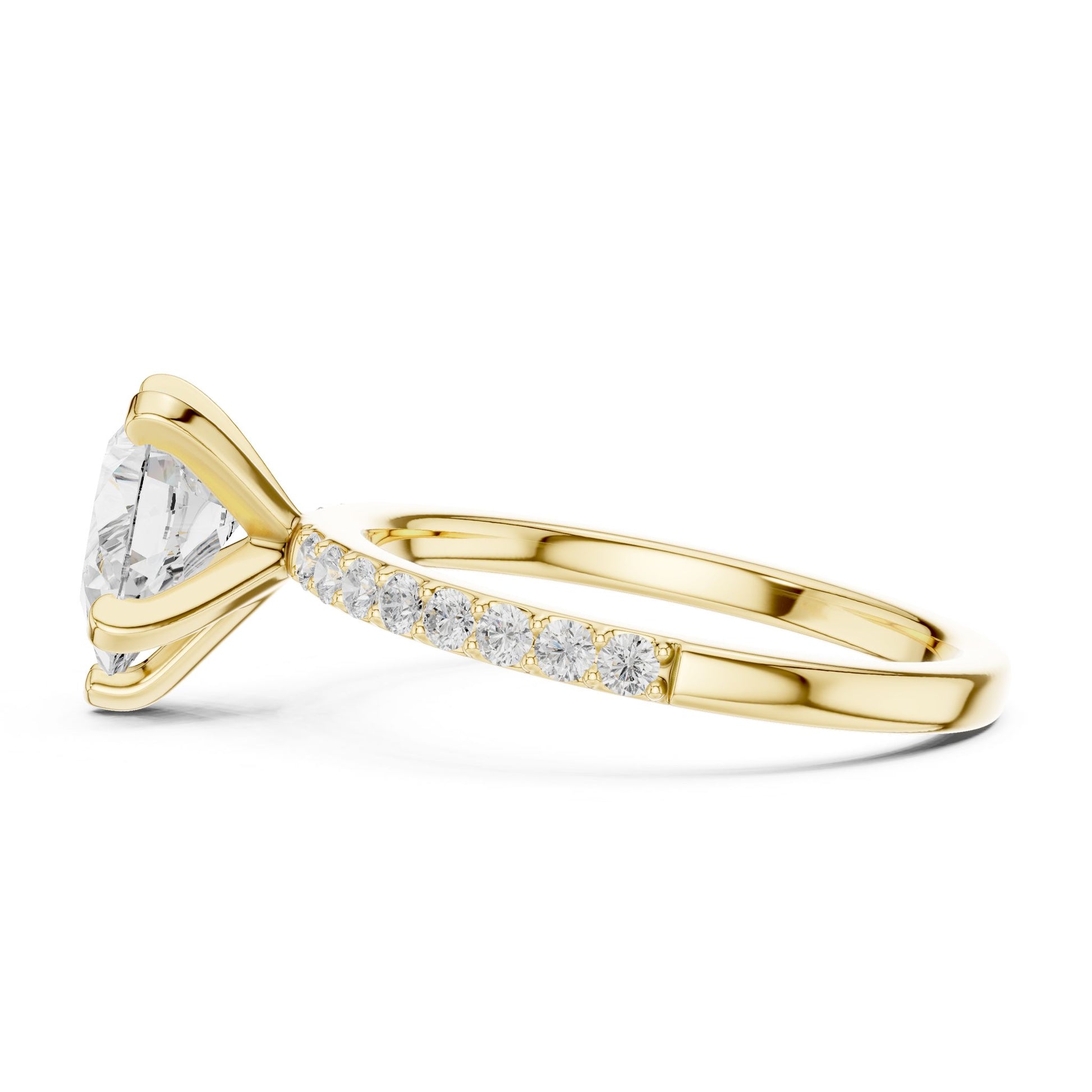 Heart Lab Grown Diamond Pave Engagement Ring