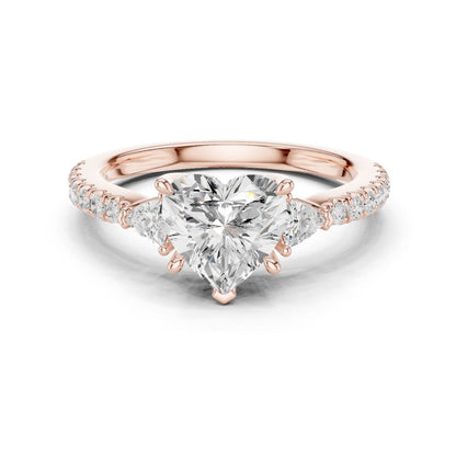Heart Lab Grown Diamond Side-Stone Engagement Ring