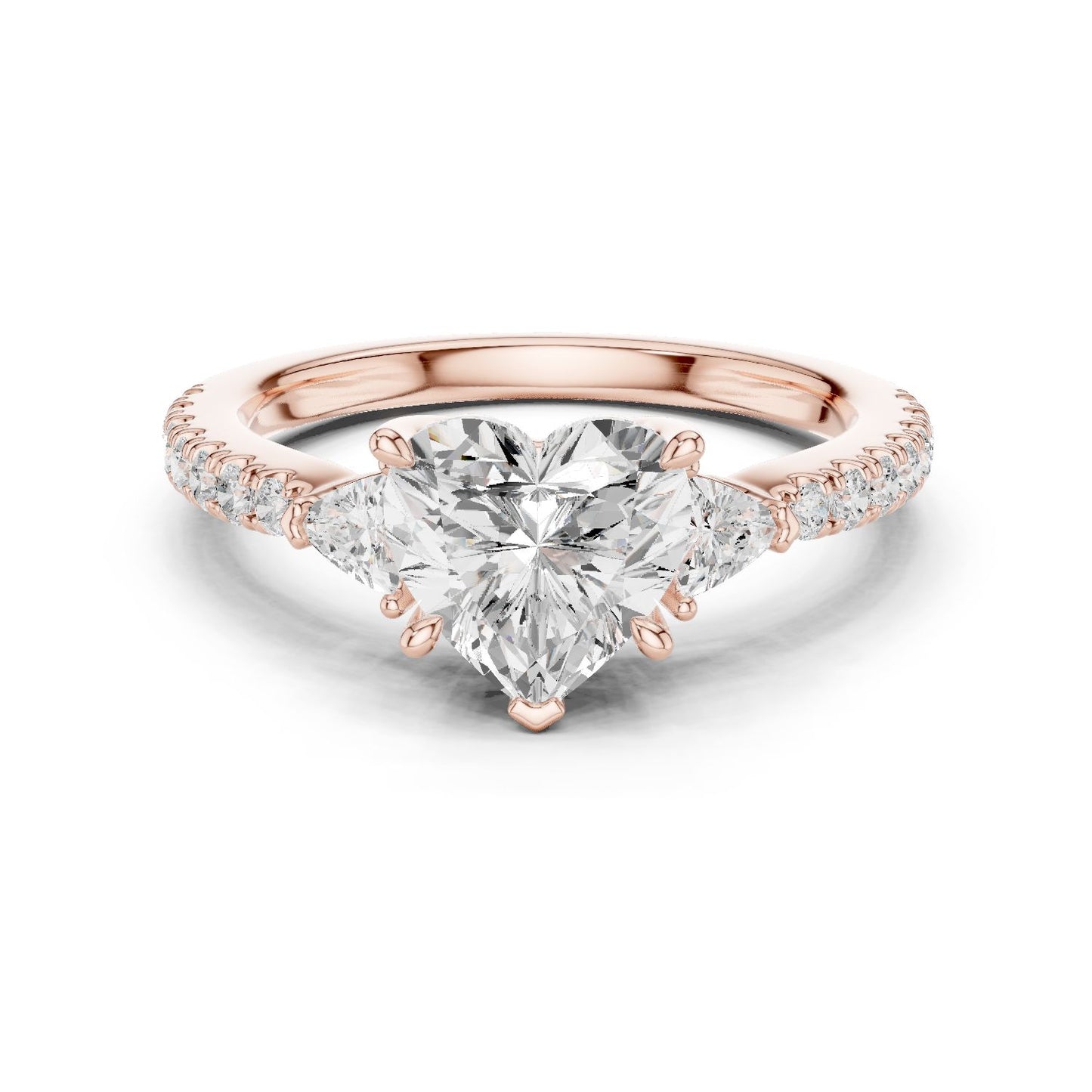 Heart Lab Grown Diamond Side-Stone Engagement Ring