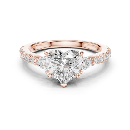Heart Lab Grown Diamond Side-Stone Engagement Ring