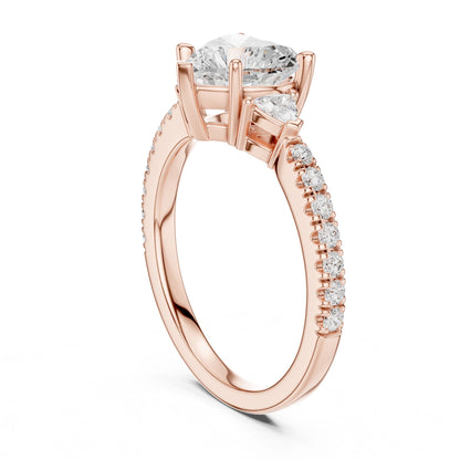 Heart Lab Grown Diamond Side-Stone Engagement Ring