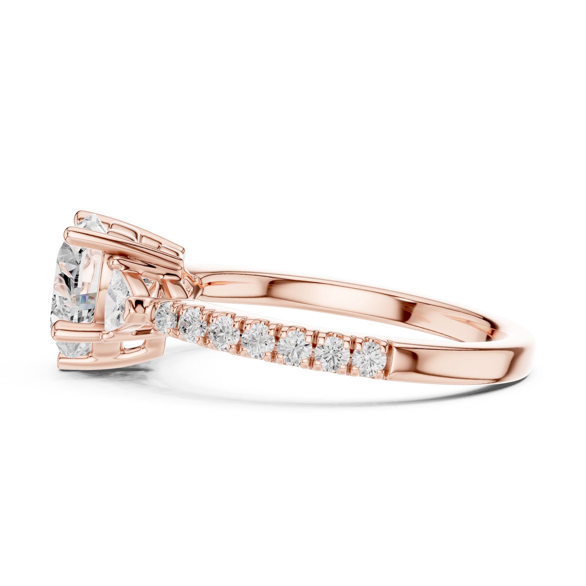 Heart Lab Grown Diamond Side-Stone Engagement Ring