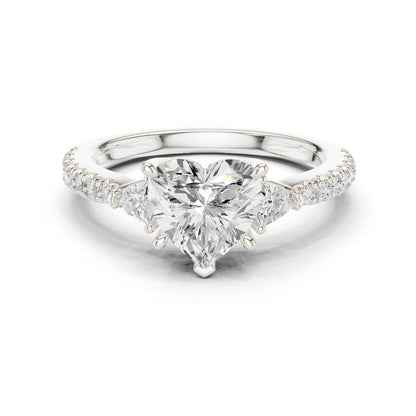 Heart Lab Grown Diamond Side-Stone Engagement Ring