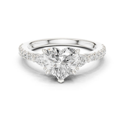 Heart Lab Grown Diamond Side-Stone Engagement Ring