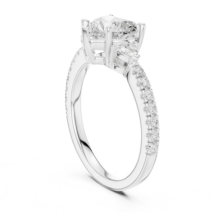 Heart Lab Grown Diamond Side-Stone Engagement Ring