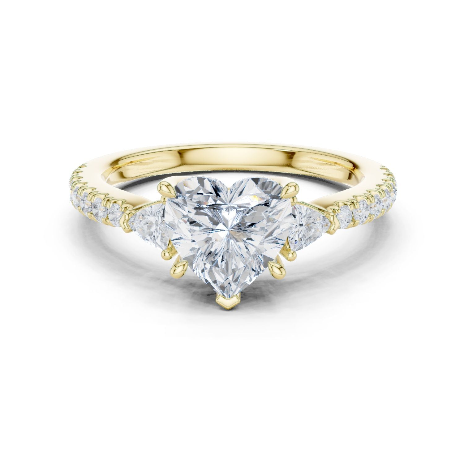 Heart Lab Grown Diamond Side-Stone Engagement Ring