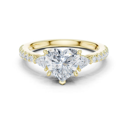 Heart Lab Grown Diamond Side-Stone Engagement Ring