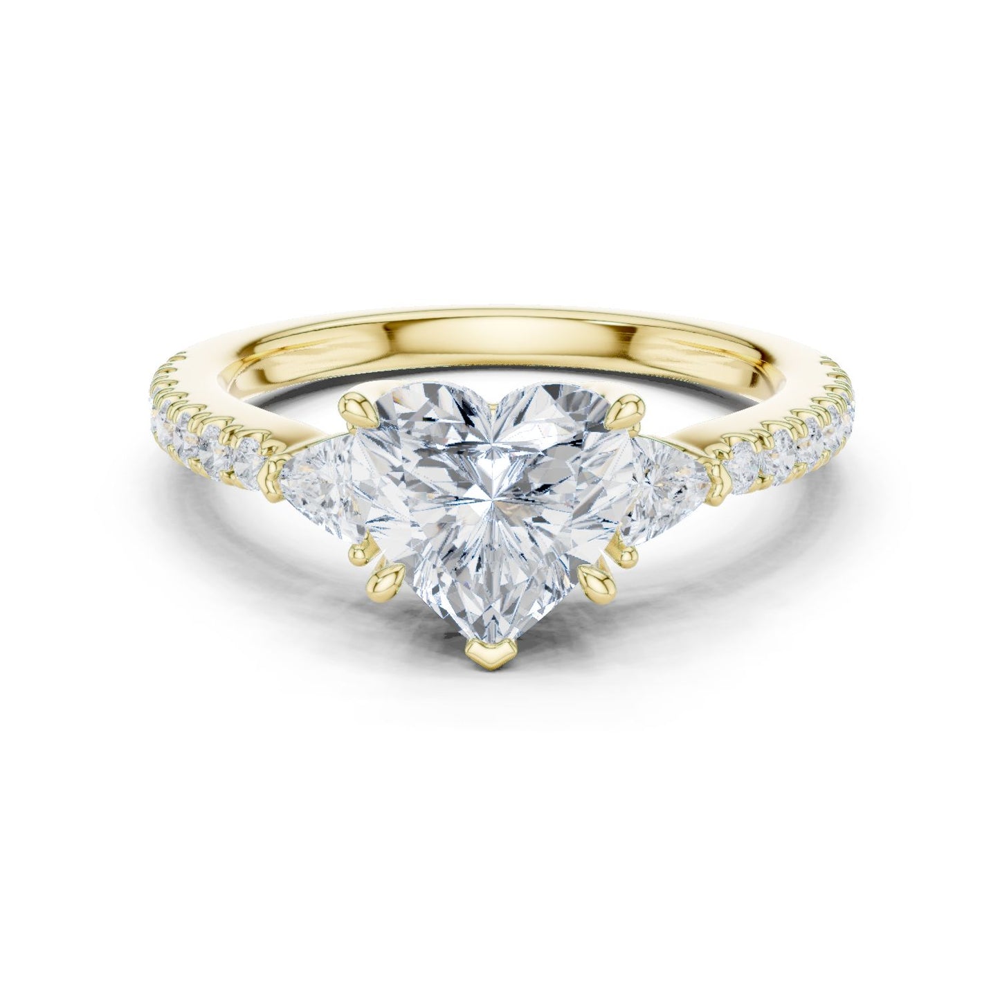 Heart Lab Grown Diamond Side-Stone Engagement Ring