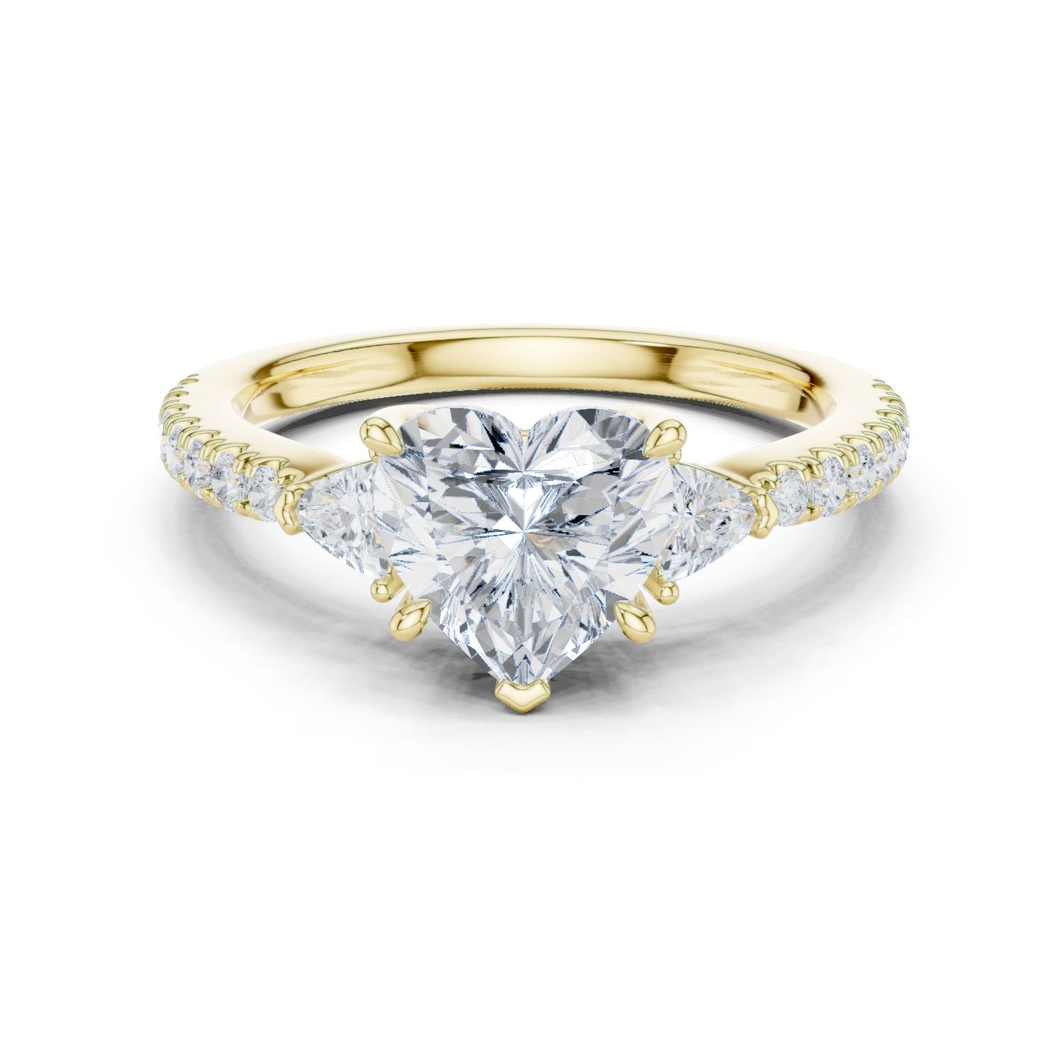 Heart Lab Grown Diamond Side-Stone Engagement Ring