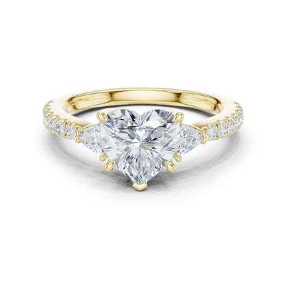 Heart Lab Grown Diamond Side-Stone Engagement Ring