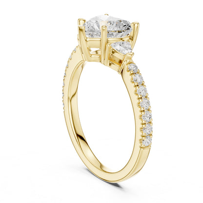 Heart Lab Grown Diamond Side-Stone Engagement Ring