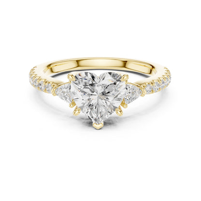 Heart Lab Grown Diamond Side-Stone Engagement Ring