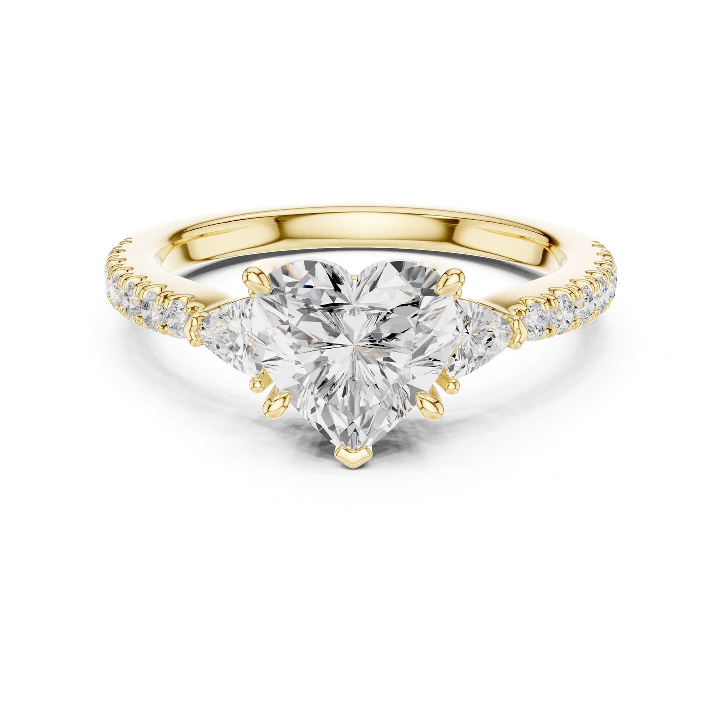 Heart Lab Grown Diamond Side-Stone Engagement Ring