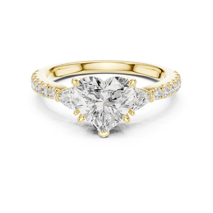 Heart Lab Grown Diamond Side-Stone Engagement Ring