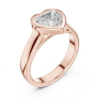 Heart Lab Grown Diamond Solitaire Engagement Ring