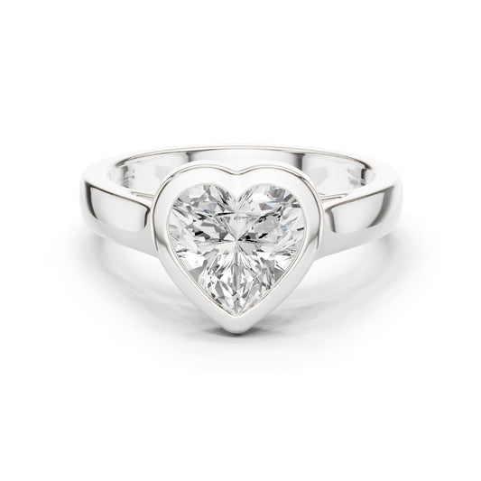 Heart Lab Grown Diamond Solitaire Engagement Ring