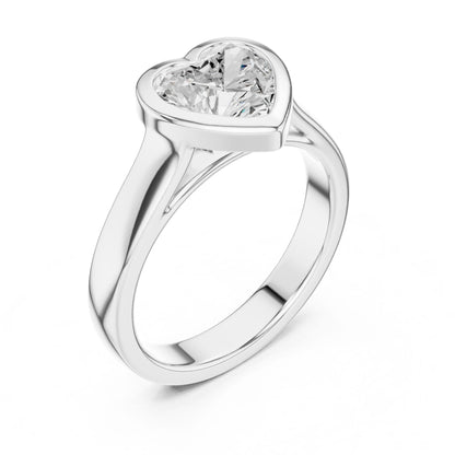 Heart Lab Grown Diamond Solitaire Engagement Ring