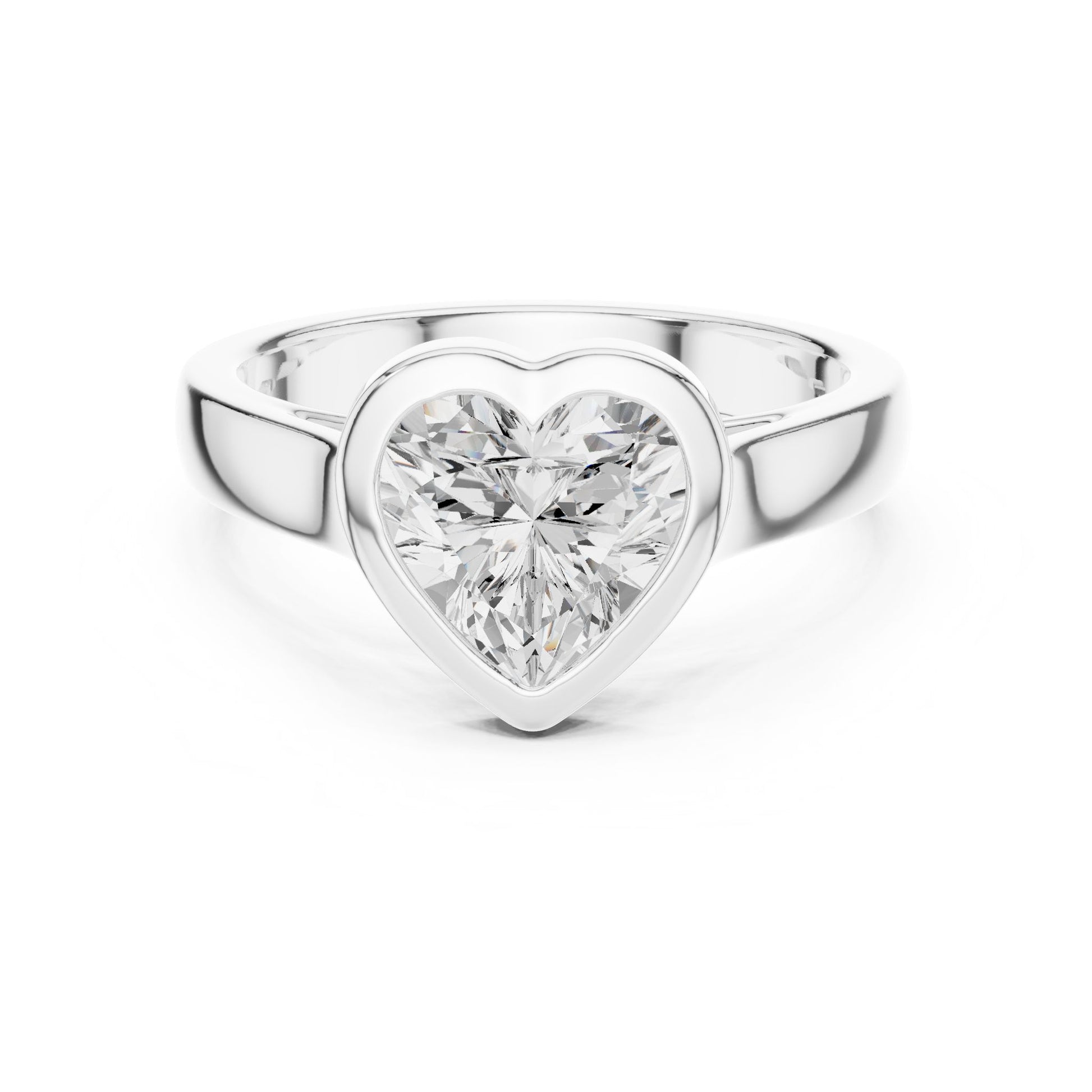 Heart Lab Grown Diamond Solitaire Engagement Ring