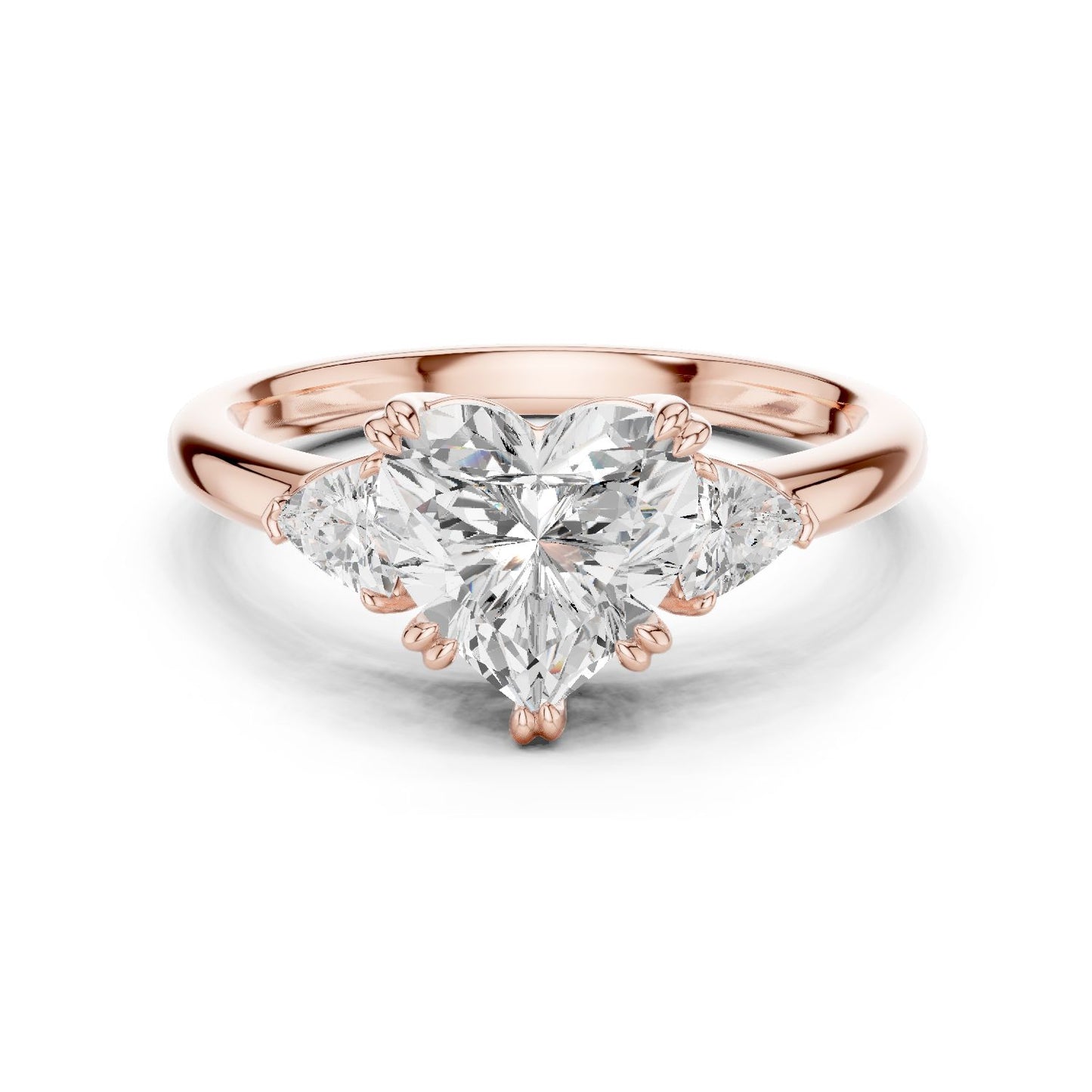 Heart Lab Grown Diamond Three-Stone Engagement Ring