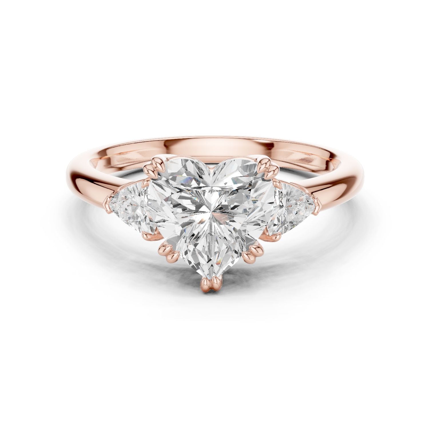 Heart Lab Grown Diamond Three-Stone Engagement Ring