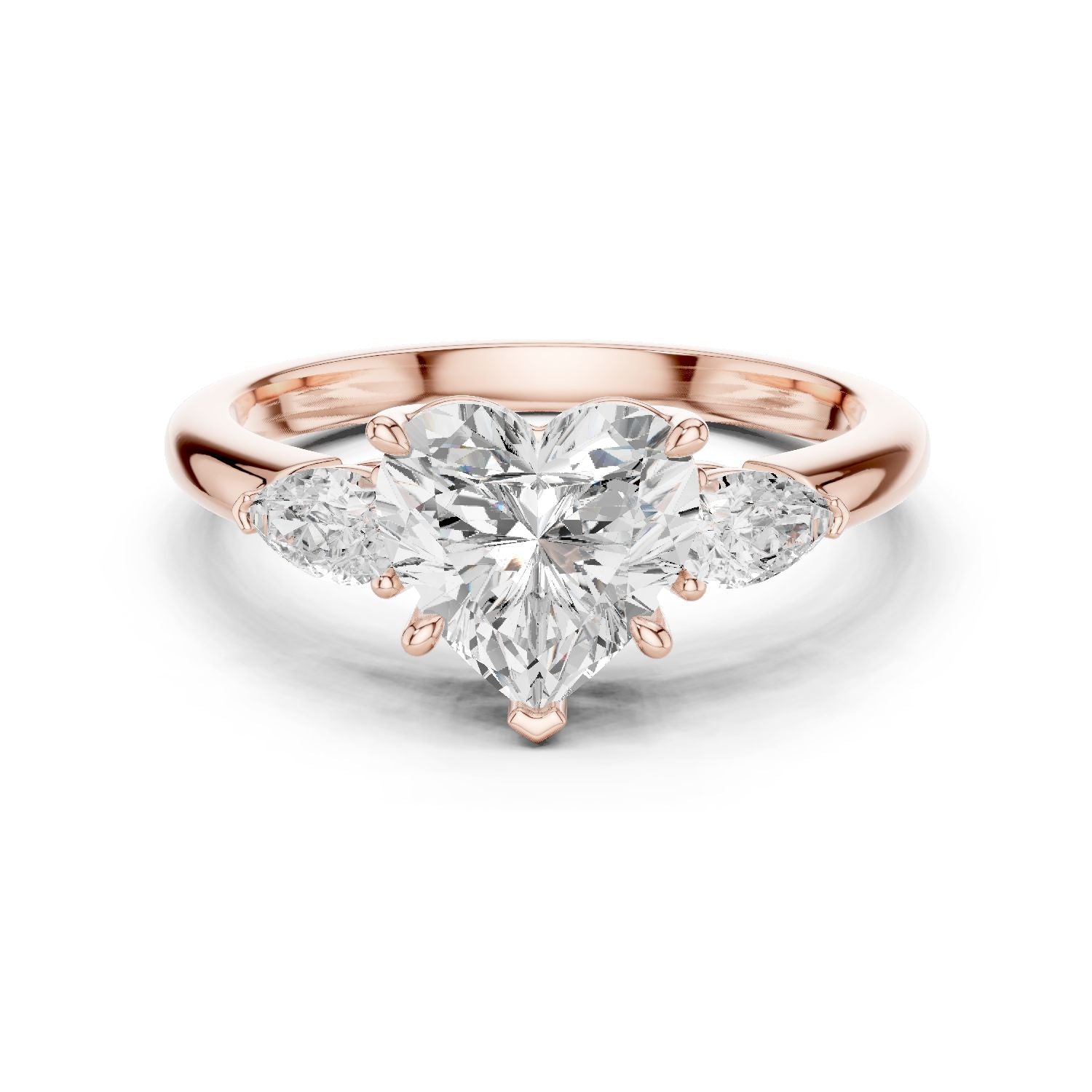 Heart Lab Grown Diamond Three-Stone Engagement Ring