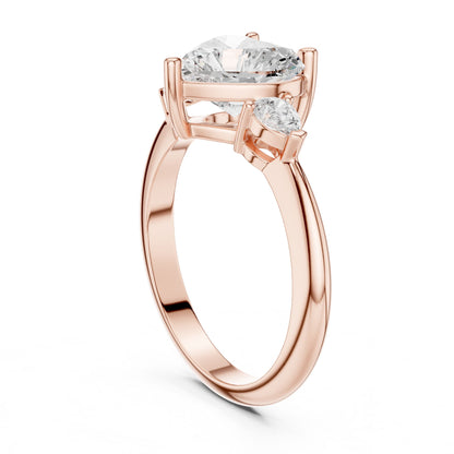 Heart Lab Grown Diamond Three-Stone Engagement Ring