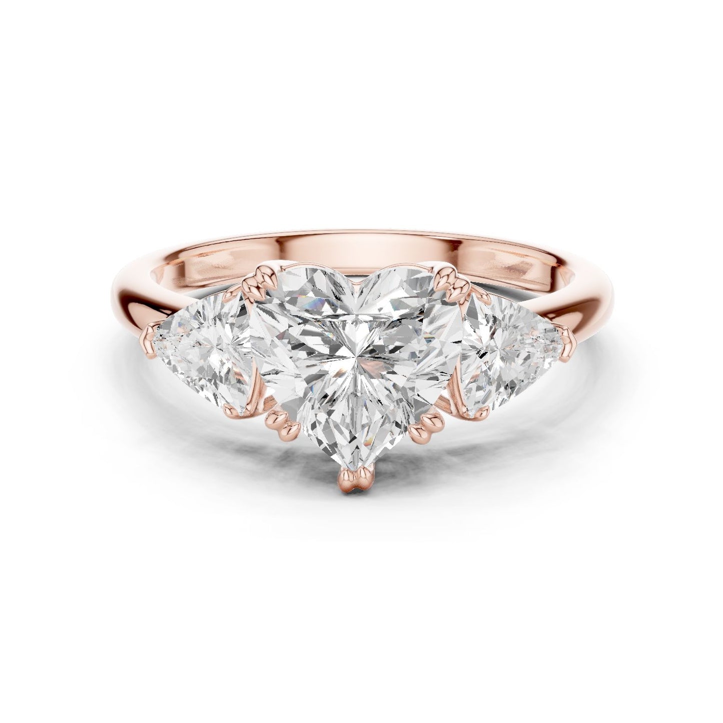 Heart Lab Grown Diamond Three-Stone Engagement Ring
